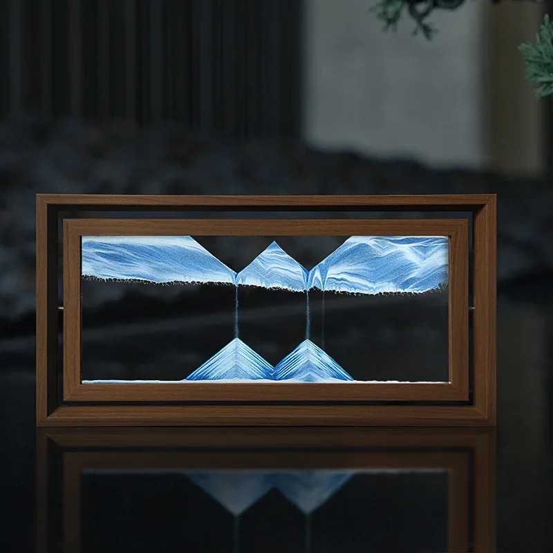 Engraved Wood Frame - 家の装飾のための回転砂,水砂のイメージを備えた木製の正方形のフレーム