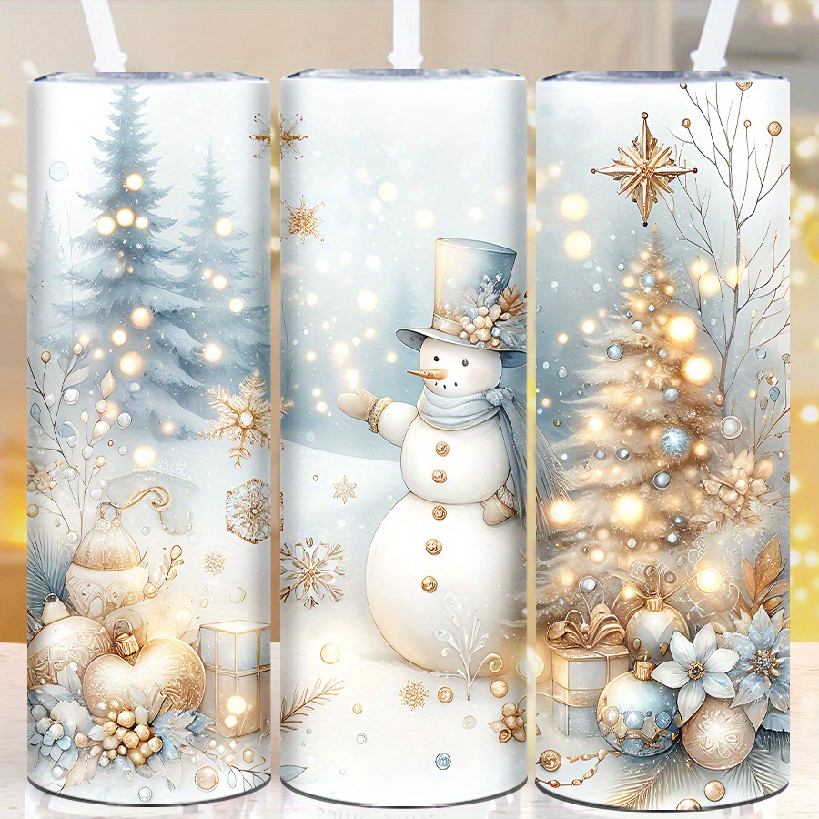 20オンスのストレートカップ1個、3Dプリントされた雪だるま - Family Tree Print のレビューと価格