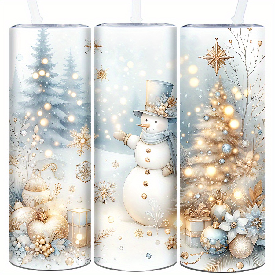 20オンスのストレートカップ1個、3Dプリントされた雪だるま - Family Tree Print のレビューと価格