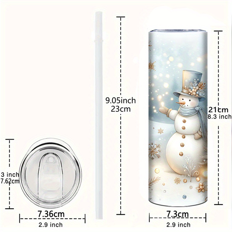 20オンスのストレートカップ1個、3Dプリントされた雪だるま - Family Tree Print のレビューと価格