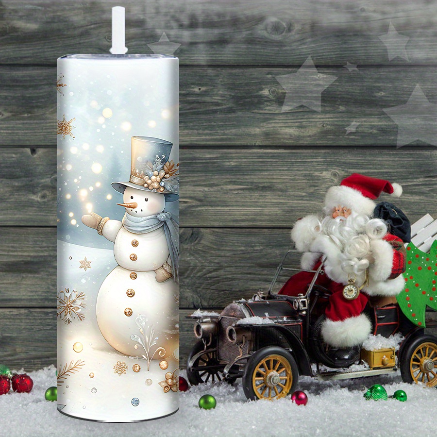 20オンスのストレートカップ1個、3Dプリントされた雪だるま - Family Tree Print のレビューと価格