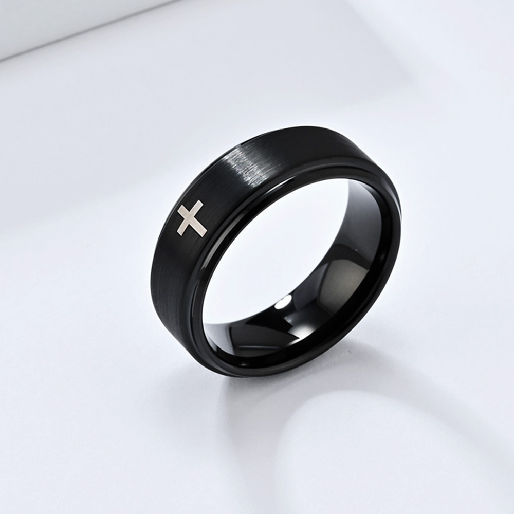 レトロチタン鋼クリスチャンイエスクロス聖書リングパンクゴシッ - Initial Ring Custom のレビューと価格