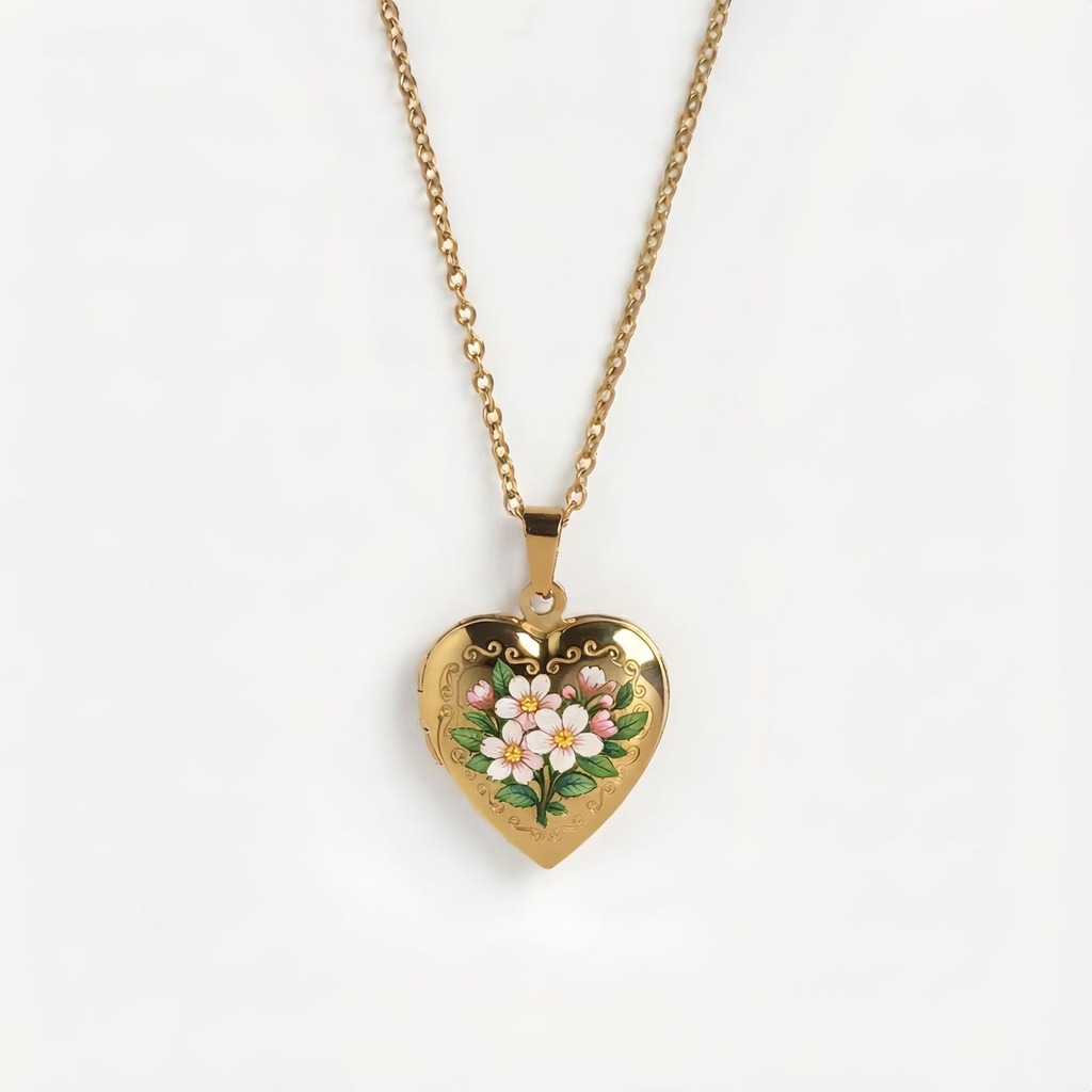 ハートペンダントネックレス、繊細な女性用ネックレス、誕生月の - Birth Flower Necklace のレビューと価格