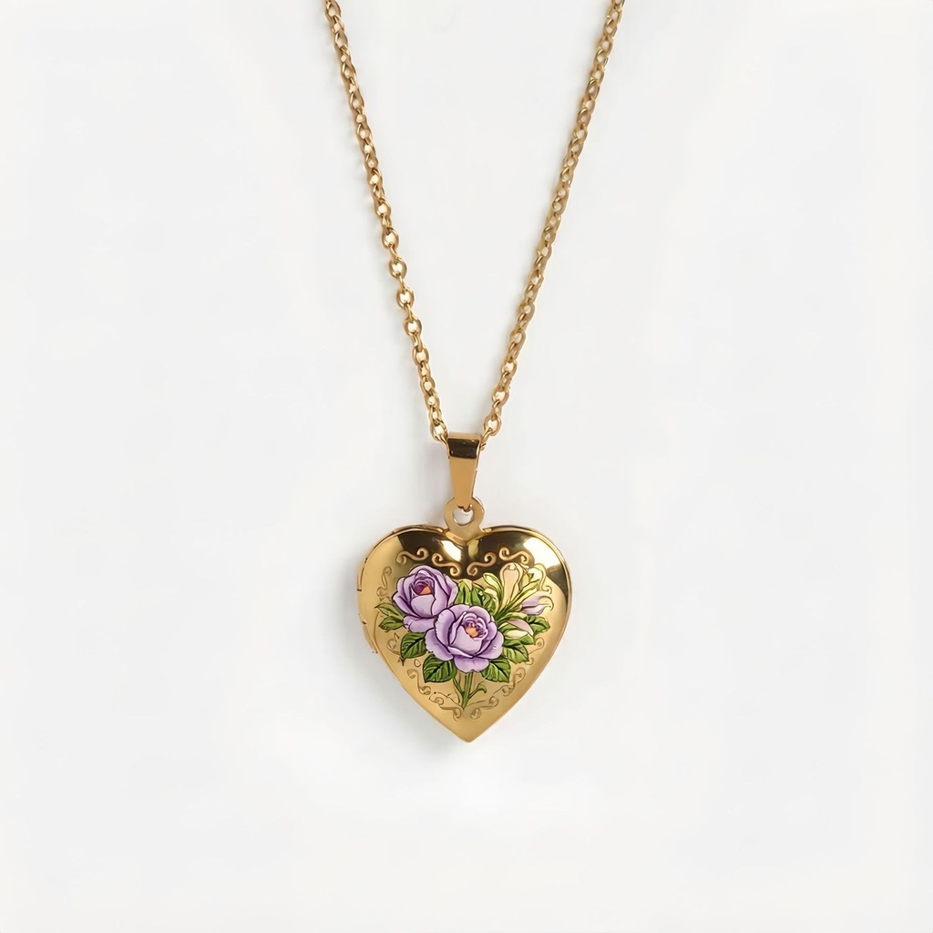 ハートペンダントネックレス、繊細な女性用ネックレス、誕生月の - Birth Flower Necklace のレビューと価格