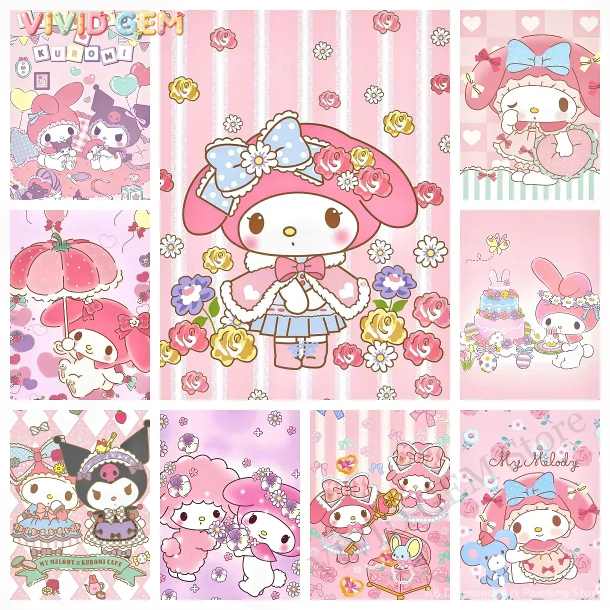 ダイヤモンドペインティング マイメロディ サンリオ ダイヤモ - Photo Mosaic Print のレビューと価格